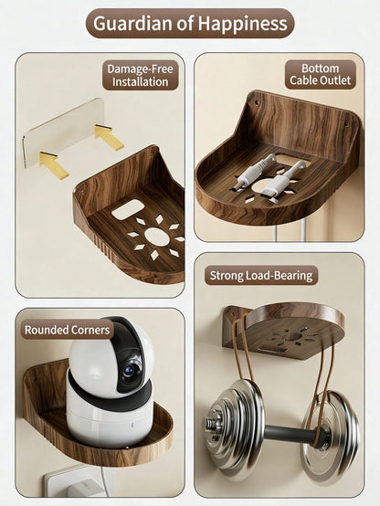 1pc Wall Mounted Shelf, No Drilling Required, Suitable For Placing Security Camera, Router, Set-Top Box, Also Can Be Used To Hold Other Small Items