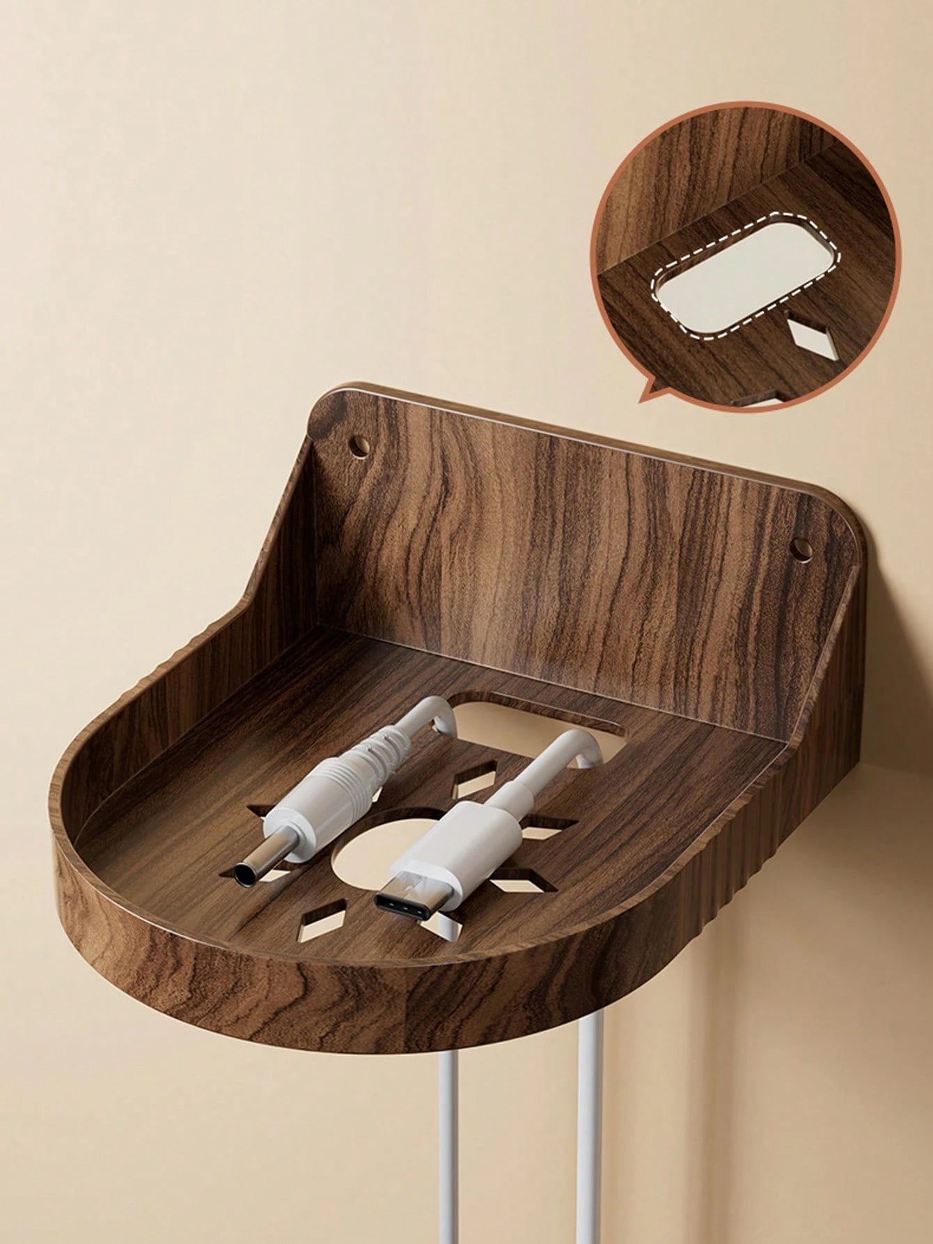 1pc Wall Mounted Shelf, No Drilling Required, Suitable For Placing Security Camera, Router, Set-Top Box, Also Can Be Used To Hold Other Small Items