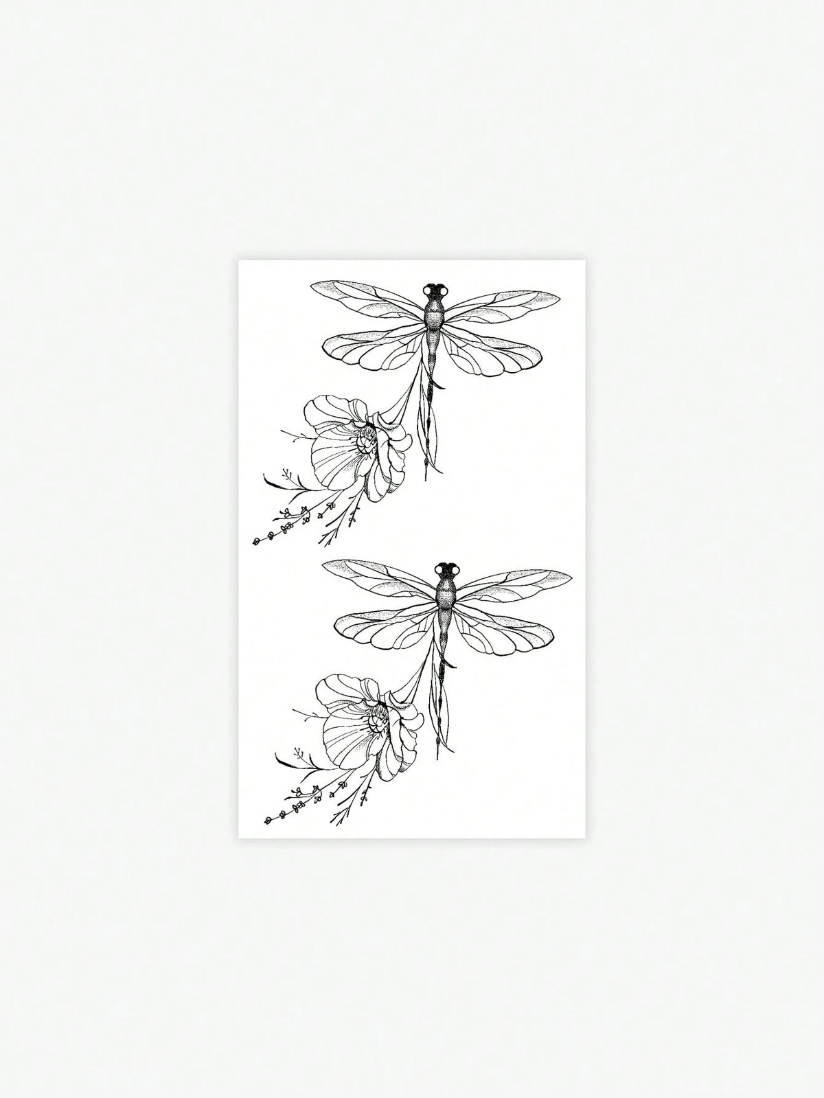 1pc Washable Temporary Tattoo Sticker, PVC Dragonfly & Floral Pattern, Waterproof & Sweat Proof, Suitable For Daily Use By Followers