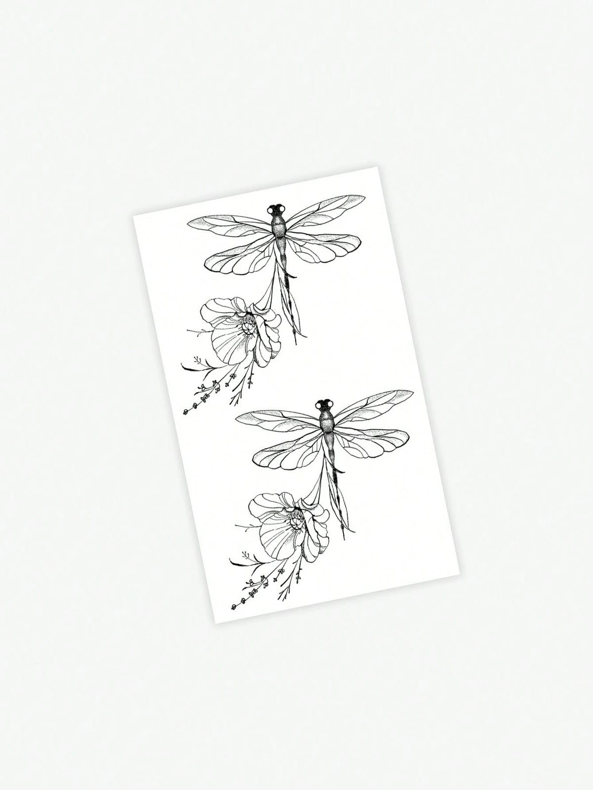 1pc Washable Temporary Tattoo Sticker, PVC Dragonfly & Floral Pattern, Waterproof & Sweat Proof, Suitable For Daily Use By Followers