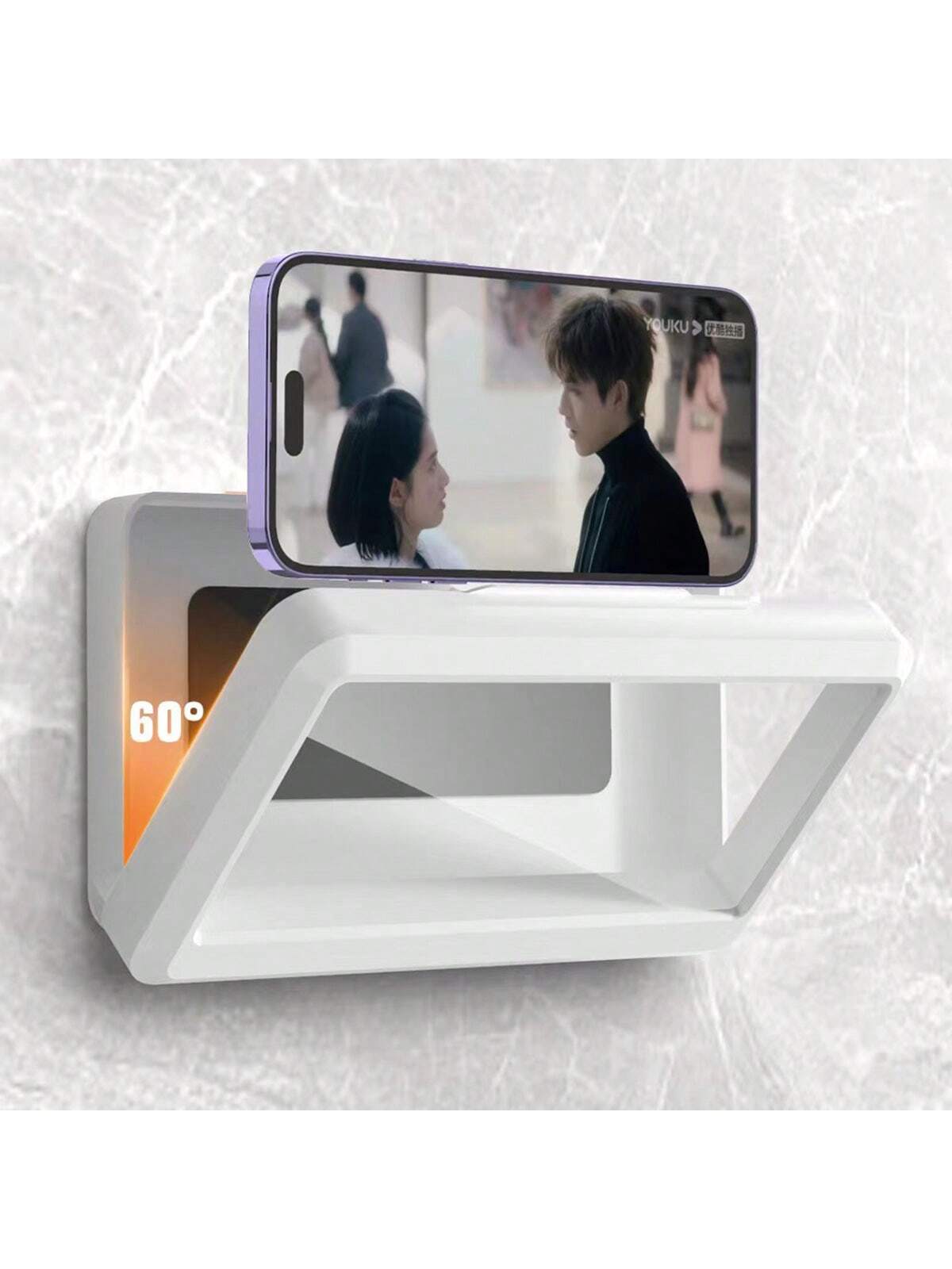 1pc Waterproof And Anti-Fog Bathroom/Kitchen Mobile Phone Holder, Wall Mounted, No Drilling Required Bathroom Storage Bathroom Accessories Bathroom Tools Bathroom Accessories