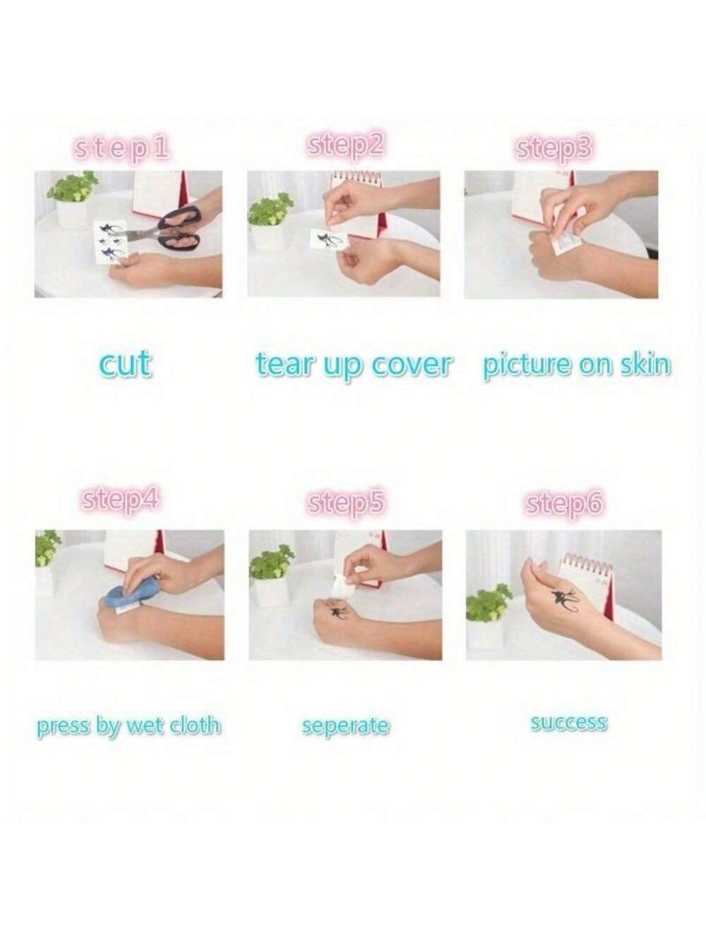 1pc Waterproof Neutral Snake Temporary Tattoo Sticker Lasting 2-5 Days