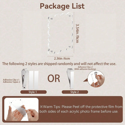 1pc Wavy Edge Acrylic Car Sun Visor Photo Clip, Universal Transparent Photo Frame Holder, Vertical & Horizontal Dual Use Sun Visor Photo Display, Valentine's Day Couple Lovers Gift, Pet Family Memoria