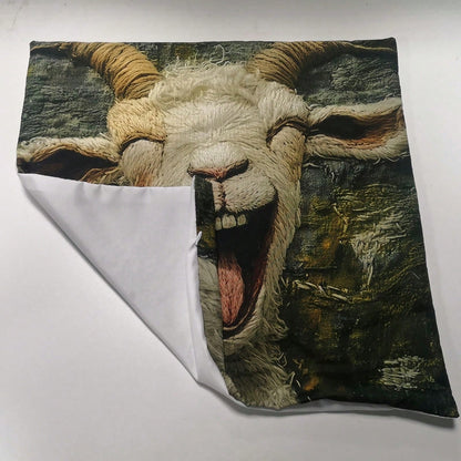 1pc Whimsical Watercolor Donkey Smile Print, Non-Embroidered, Peach Velvet Polyester Throw Pillow Cover, 45x45cm, Farmhouse Style, Zippered, Machine Washable, For Sofa And Bed Decor, No Insert