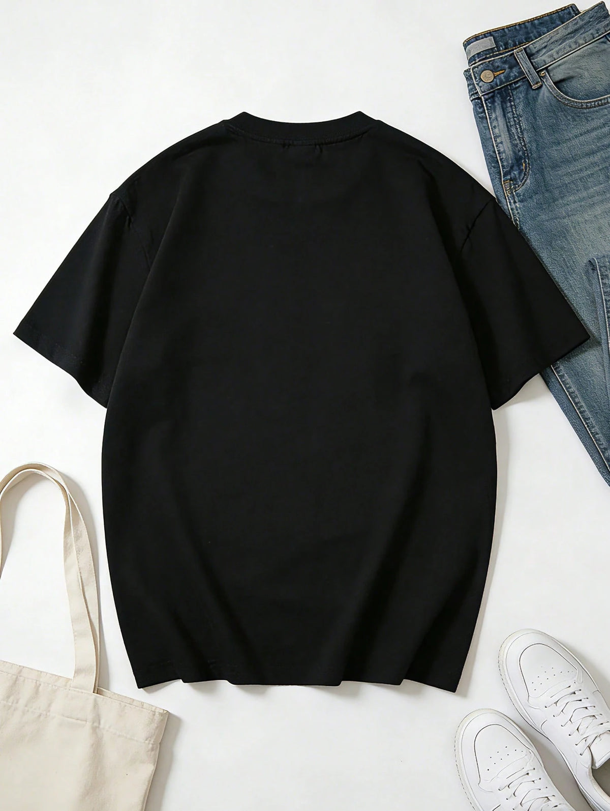 1pc Women Clothes Beach Postcard Print Cream TShirt, Cute Casual Crew Neck Summer Top, Women's Basic Tee, Lightweight Knit Fabric, For