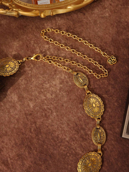 1pc Women's Bohemian Style Woven Wooden Bead Elegant Knotted Waist Belt