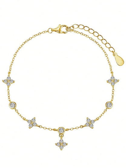 1pc Women's Fashionable High-Quality Double-Layer English Heart Anklet, Waterproof Stainless Steel, No Fading, Suitable For Daily Wear, Parties, Gatherings, Beach