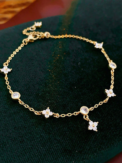 1pc Women's Fashionable High-Quality Double-Layer English Heart Anklet, Waterproof Stainless Steel, No Fading, Suitable For Daily Wear, Parties, Gatherings, Beach