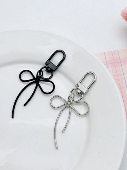 1pc Women's INS Style Faux Pearl Bow Keychain Elegant Charm Accessory For Bags Phones Car Accessories For Women Keychain For Bag
