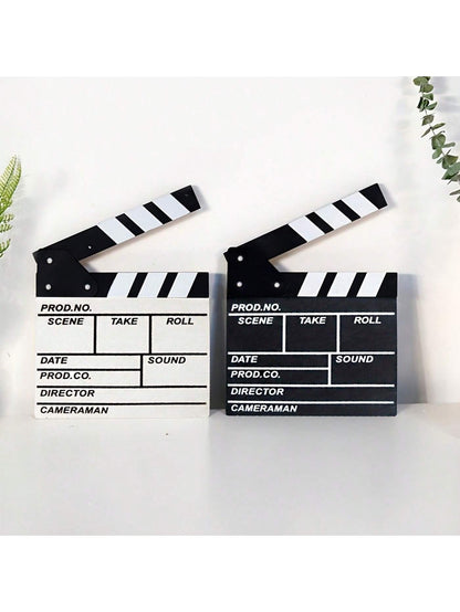 1pc Wooden Movie Clapperboard Accessory- Creative Desk Decor, Photography Prop, Room/Home/Holiday Decoration, Suitable For Indoor And Outdoor Use