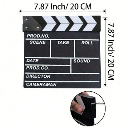 1pc Wooden Movie Clapperboard Accessory- Creative Desk Decor, Photography Prop, Room/Home/Holiday Decoration, Suitable For Indoor And Outdoor Use