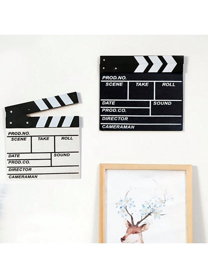 1pc Wooden Movie Clapperboard Accessory- Creative Desk Decor, Photography Prop, Room/Home/Holiday Decoration, Suitable For Indoor And Outdoor Use