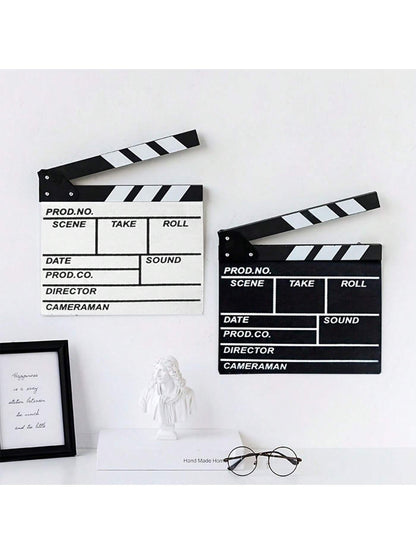 1pc Wooden Movie Clapperboard Accessory- Creative Desk Decor, Photography Prop, Room/Home/Holiday Decoration, Suitable For Indoor And Outdoor Use