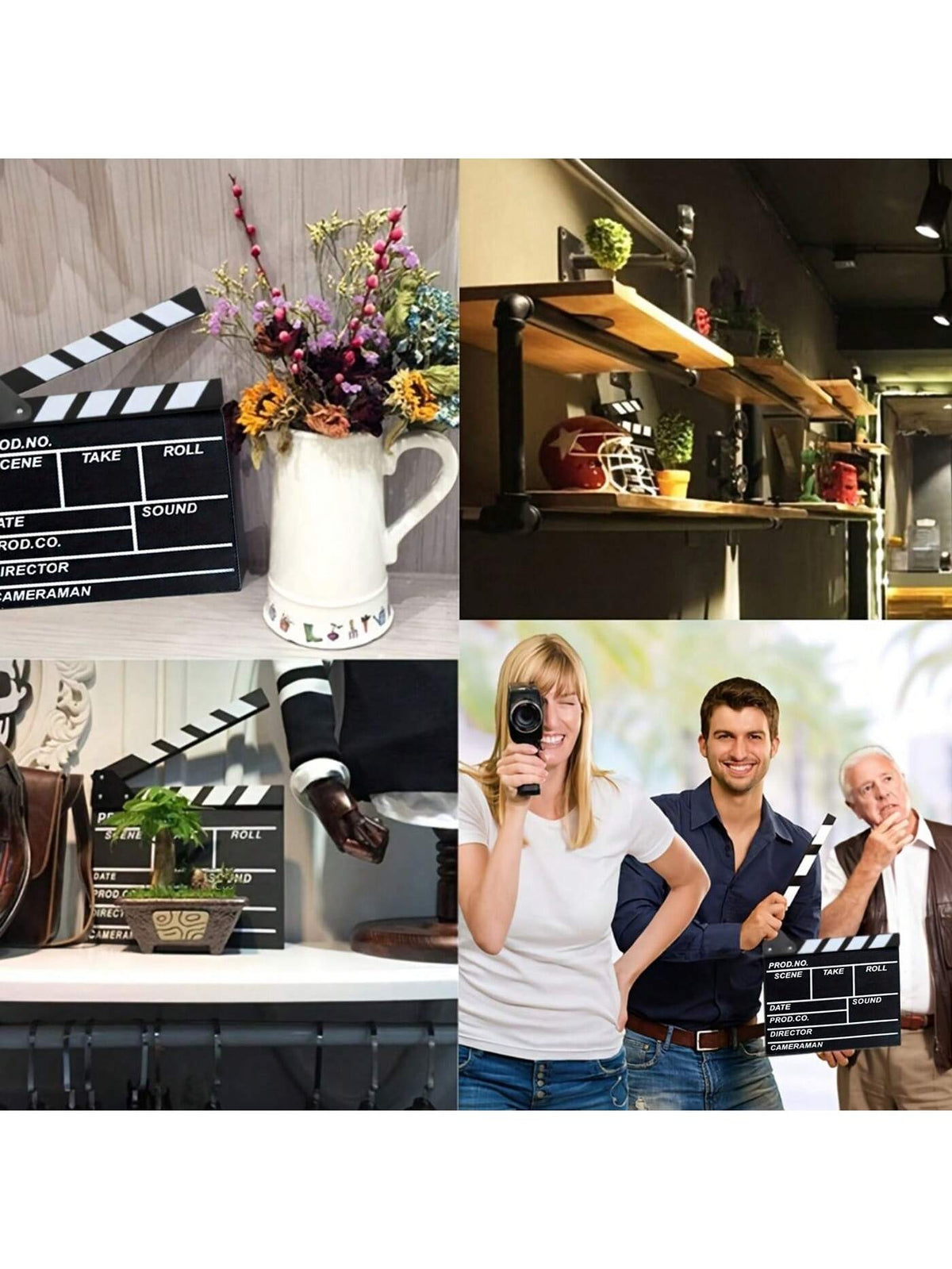 1pc Wooden Movie Clapperboard Accessory- Creative Desk Decor, Photography Prop, Room/Home/Holiday Decoration, Suitable For Indoor And Outdoor Use