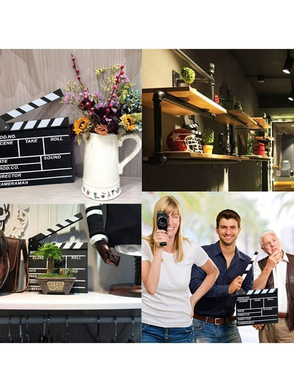 1pc Wooden Movie Clapperboard Accessory- Creative Desk Decor, Photography Prop, Room/Home/Holiday Decoration, Suitable For Indoor And Outdoor Use