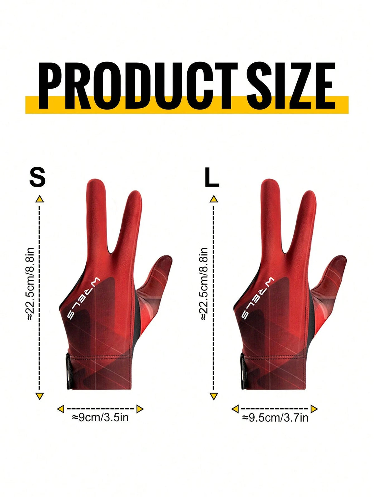 1pc WRELS Professional Billiards/Snooker Gloves, Left/Right Hand Available, Lightweight, Breathable, Anti-Slip & Wear-Resistant, Three-Finger Design