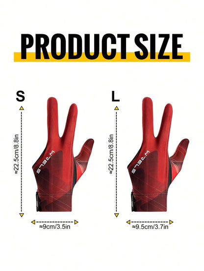 1pc WRELS Professional Billiards/Snooker Gloves, Left/Right Hand Available, Lightweight, Breathable, Anti-Slip & Wear-Resistant, Three-Finger Design