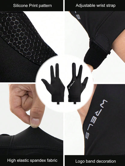 1pc WRELS Professional Billiards/Snooker Gloves, Left/Right Hand Available, Lightweight, Breathable, Anti-Slip & Wear-Resistant, Three-Finger Design