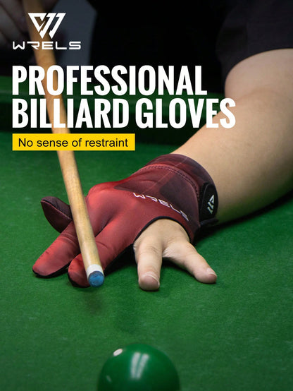 1pc WRELS Professional Billiards/Snooker Gloves, Left/Right Hand Available, Lightweight, Breathable, Anti-Slip & Wear-Resistant, Three-Finger Design