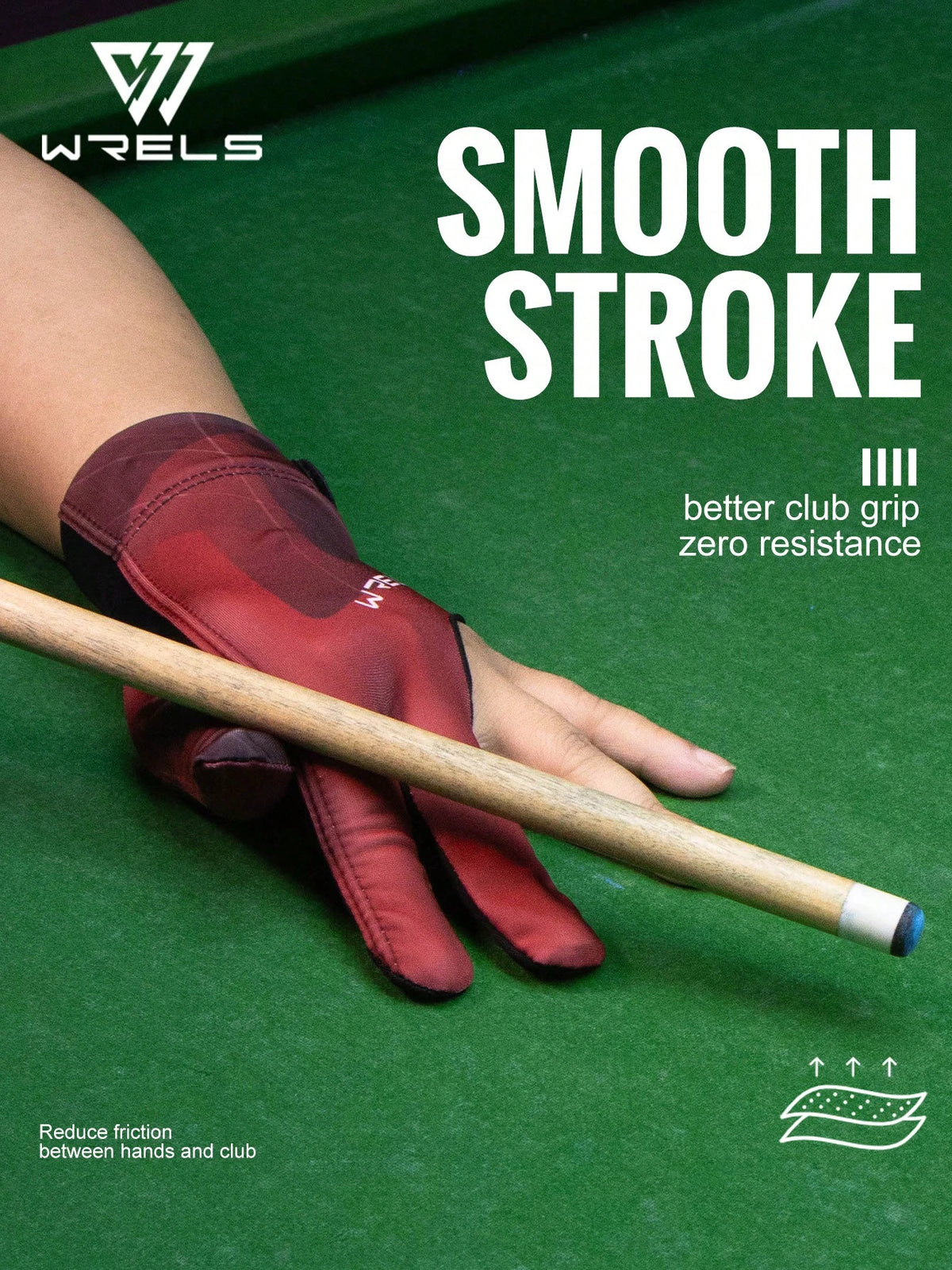 1pc WRELS Professional Billiards/Snooker Gloves, Left/Right Hand Available, Lightweight, Breathable, Anti-Slip & Wear-Resistant, Three-Finger Design