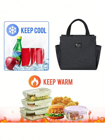 1pc, Waterproof Thermal Lunch Box Bag For Students And Office Workers- Perfect Travel Accessory And Kitchen Gadget For Healthy Meals On The Go