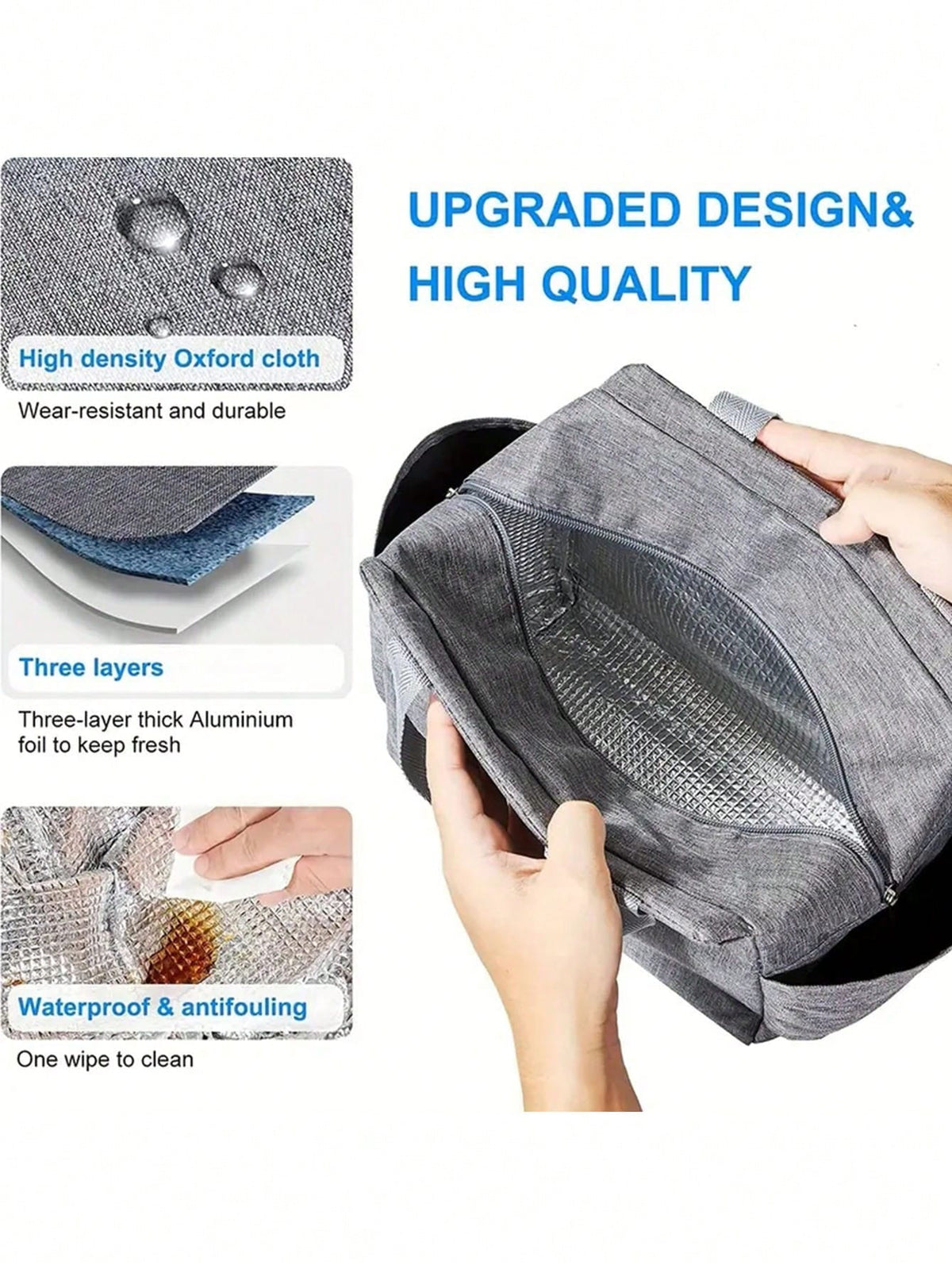 1pc, Waterproof Thermal Lunch Box Bag For Students And Office Workers- Perfect Travel Accessory And Kitchen Gadget For Healthy Meals On The Go