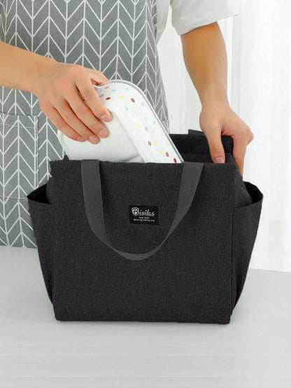 1pc, Waterproof Thermal Lunch Box Bag For Students And Office Workers- Perfect Travel Accessory And Kitchen Gadget For Healthy Meals On The Go