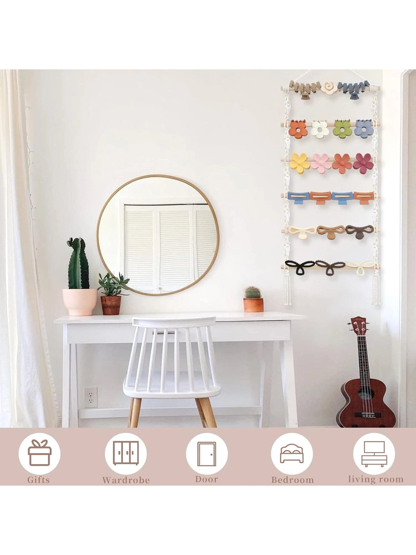 1pcs Hair Claw Clip Organizer,Hanging Hair Clip Holder And Storage For Women Girls,Claw Clip Hanger Home Decor For Wall,Door,Closet