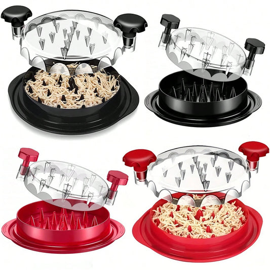 1Set Chicken Shredder, Mother's Day Gift Chicken Breast Shredder Tool Twist, Transparent Lid, Large Meat Shredder Machine- Ergonomic Handle, Dishwasher Safe, Anti-Slip, Cleaning Brush,Heat Resistant