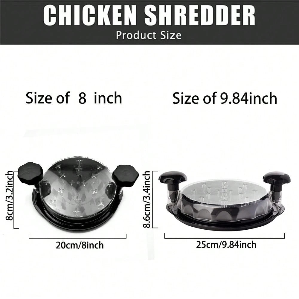1Set Chicken Shredder, Mother's Day Gift Chicken Breast Shredder Tool Twist, Transparent Lid, Large Meat Shredder Machine- Ergonomic Handle, Dishwasher Safe, Anti-Slip, Cleaning Brush,Heat Resistant
