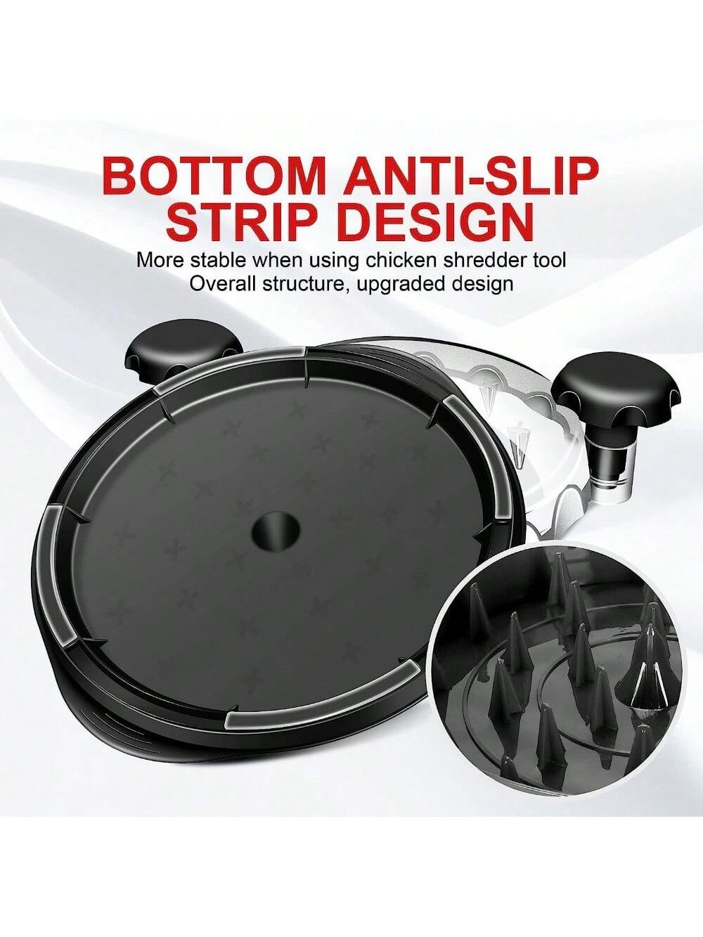 1Set Chicken Shredder, Mother's Day Gift Chicken Breast Shredder Tool Twist, Transparent Lid, Large Meat Shredder Machine- Ergonomic Handle, Dishwasher Safe, Anti-Slip, Cleaning Brush,Heat Resistant