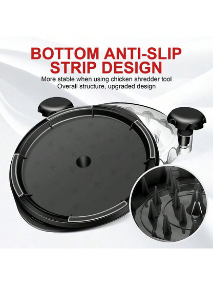 1Set Chicken Shredder, Mother's Day Gift Chicken Breast Shredder Tool Twist, Transparent Lid, Large Meat Shredder Machine- Ergonomic Handle, Dishwasher Safe, Anti-Slip, Cleaning Brush,Heat Resistant
