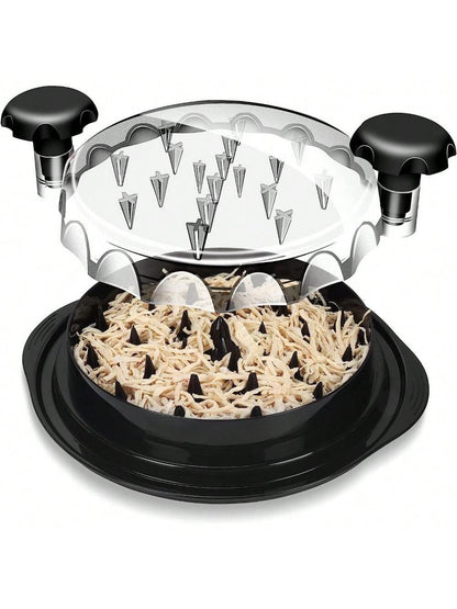 1Set Chicken Shredder, Mother's Day Gift Chicken Breast Shredder Tool Twist, Transparent Lid, Large Meat Shredder Machine- Ergonomic Handle, Dishwasher Safe, Anti-Slip, Cleaning Brush,Heat Resistant