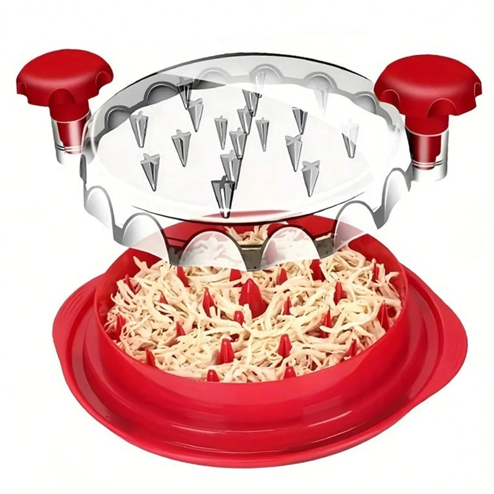 1Set Chicken Shredder, Mother's Day Gift Chicken Breast Shredder Tool Twist, Transparent Lid, Large Meat Shredder Machine- Ergonomic Handle, Dishwasher Safe, Anti-Slip, Cleaning Brush,Heat Resistant