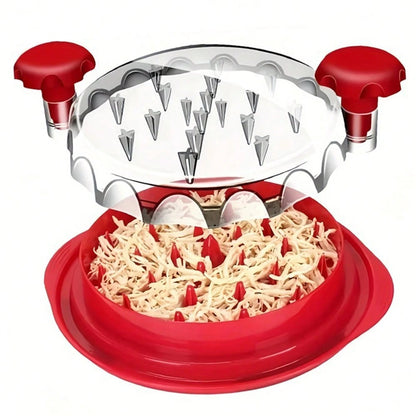 1Set Chicken Shredder, Mother's Day Gift Chicken Breast Shredder Tool Twist, Transparent Lid, Large Meat Shredder Machine- Ergonomic Handle, Dishwasher Safe, Anti-Slip, Cleaning Brush,Heat Resistant