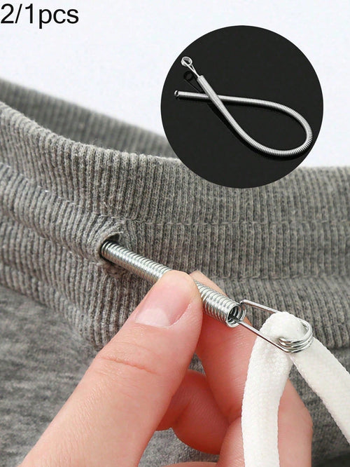 2/1pc Spring Elastic Drawstring Replacement Tool 2-In-1 Elastic Band Inserter, Suitable For Pants, Hoodies And Skirts Home Essential Set, Includes Waistband Drawstring Tool, No-Sew DIY Assistant Women