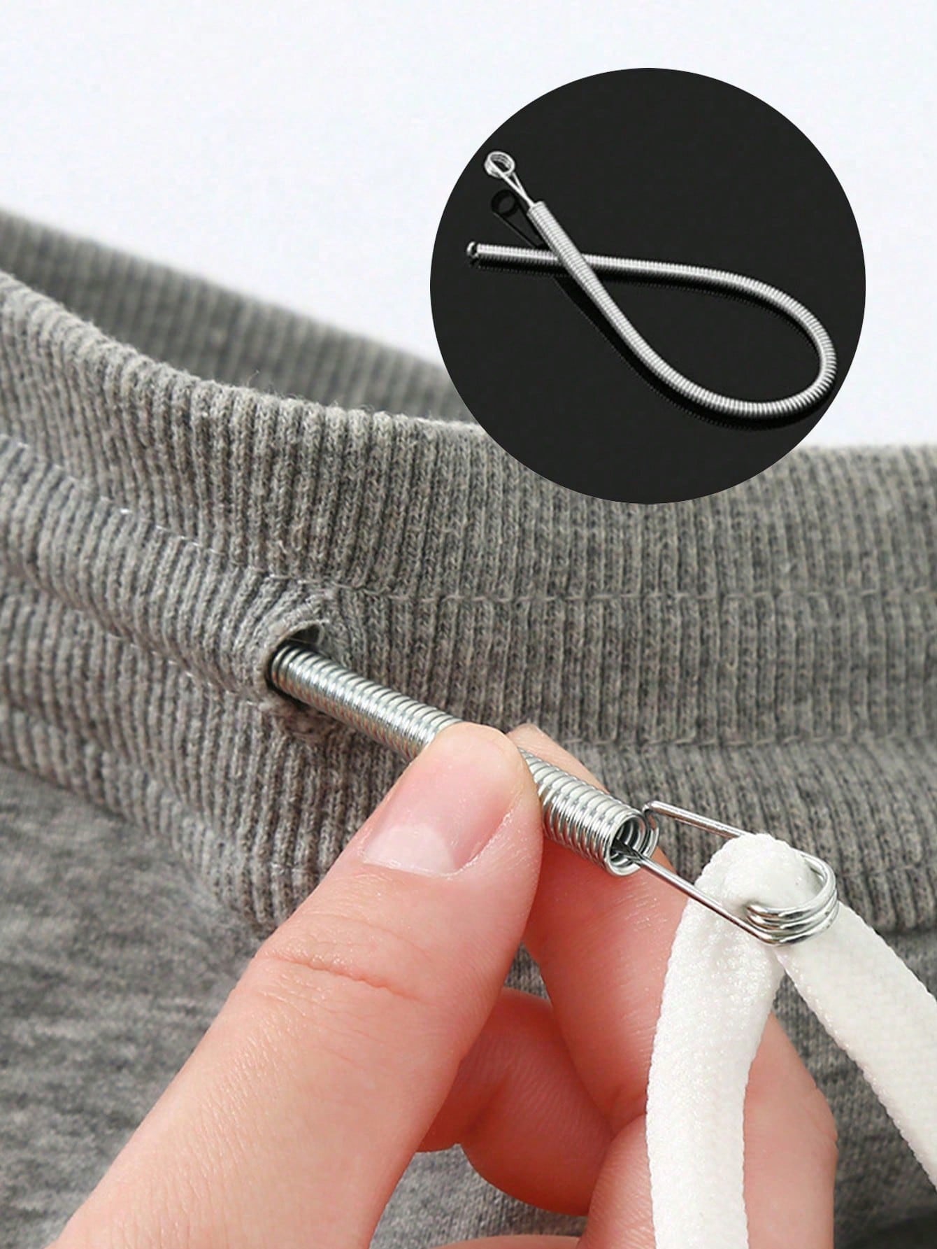 2/1pc Spring Elastic Drawstring Replacement Tool 2-In-1 Elastic Band Inserter, Suitable For Pants, Hoodies And Skirts Home Essential Set, Includes Waistband Drawstring Tool, No-Sew DIY Assistant Women