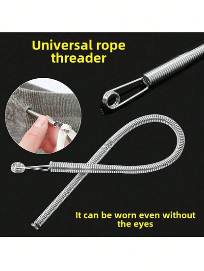2/1pc Spring Elastic Drawstring Replacement Tool 2-In-1 Elastic Band Inserter, Suitable For Pants, Hoodies And Skirts Home Essential Set, Includes Waistband Drawstring Tool, No-Sew DIY Assistant Women