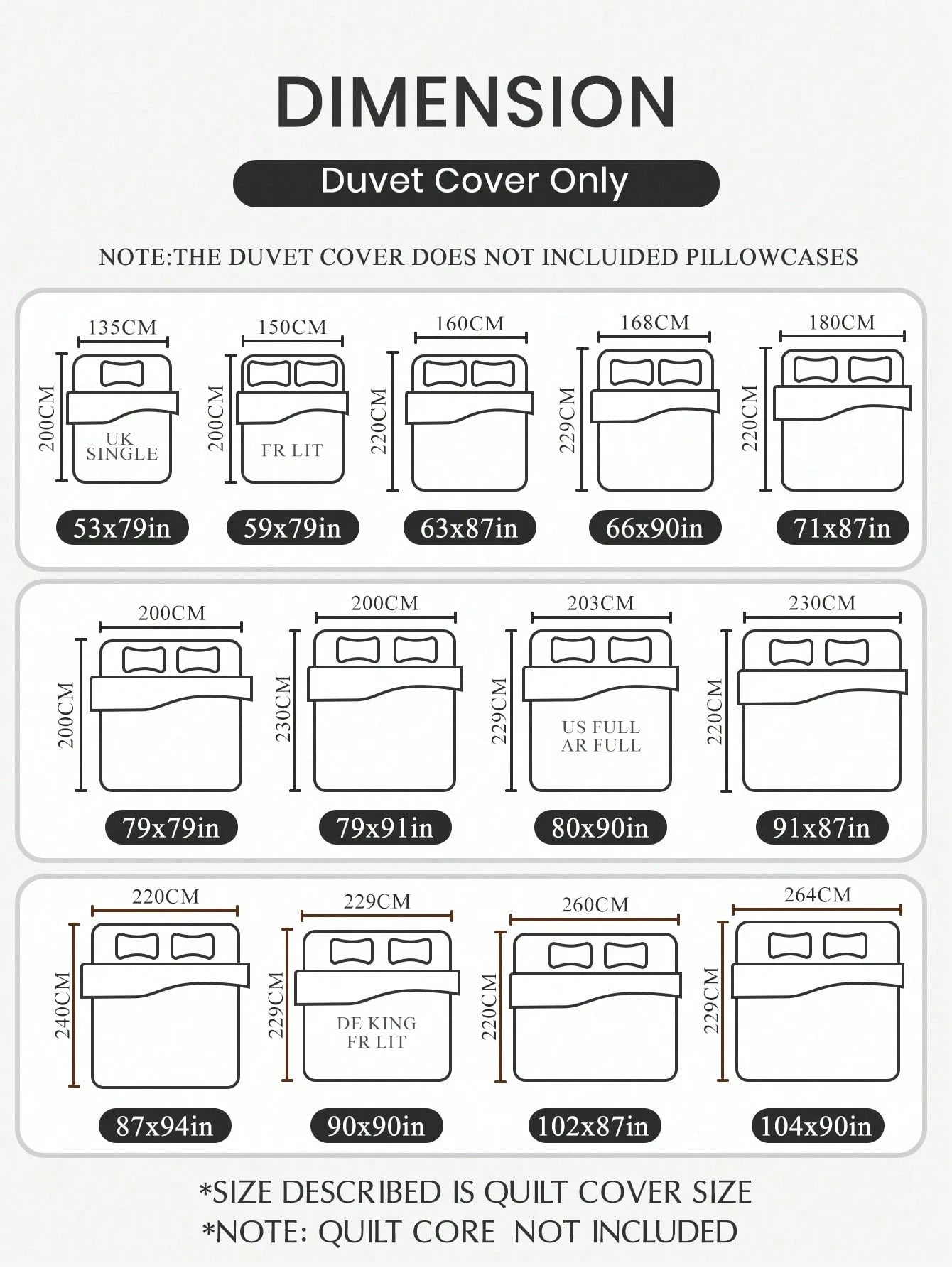 2/3-Piece Bedding Set (1 Duvet Cover + 1/2 Pillowcases, No Filling Included), Duvet Cover Set, Breathable & Comfortable, Soft & Anti-Pilling, Suitable For Single/Double/Queen/King Size Beds, All-Seaso