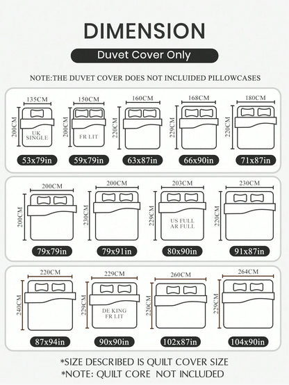 2/3-Piece Bedding Set (1 Duvet Cover + 1/2 Pillowcases, No Filling Included), Duvet Cover Set, Breathable & Comfortable, Soft & Anti-Pilling, Suitable For Single/Double/Queen/King Size Beds, All-Seaso