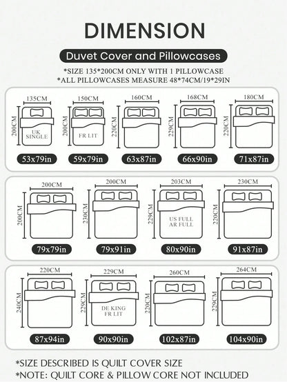 2/3-Piece Bedding Set (1 Duvet Cover + 1/2 Pillowcases, No Filling Included), Duvet Cover Set, Breathable & Comfortable, Soft & Anti-Pilling, Suitable For Single/Double/Queen/King Size Beds, All-Seaso