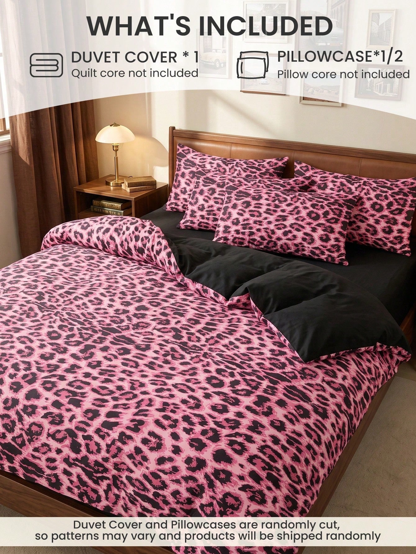 2/3 Piece Pink Leopard Print Duvet Cover Set, Bedding, Bedroom Decor, Breathable And Soft, No Duvet Insert, Suitable For Twin/Full/Queen/King Size Beds, All Season, Home Textile, Machine Washable