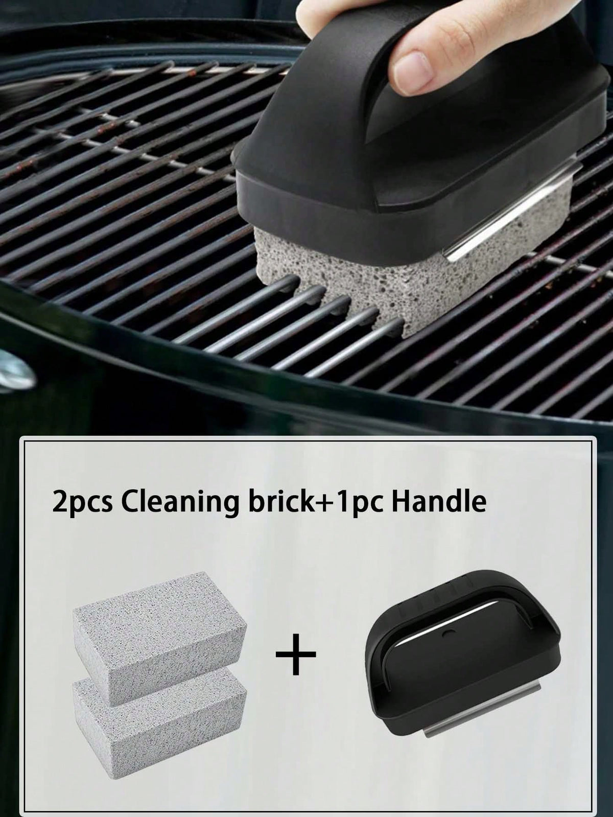 2/3pcs Heat-Resistant Handle BBQ Cleaning Brick, Multi-Functional Pumice Stone BBQ Cleaning Brush With Cutting Feature, Suitable For Stove, Sink, Tableware, Frying Pan, BBQ Grill, Kitchen, Bathroom, H