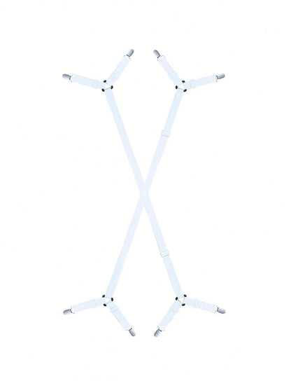 2/4pcs Adjustable Elastic Bed Sheet Straps, Heavy Duty Mattress Sheet Clips Holder Fasteners For Home Use