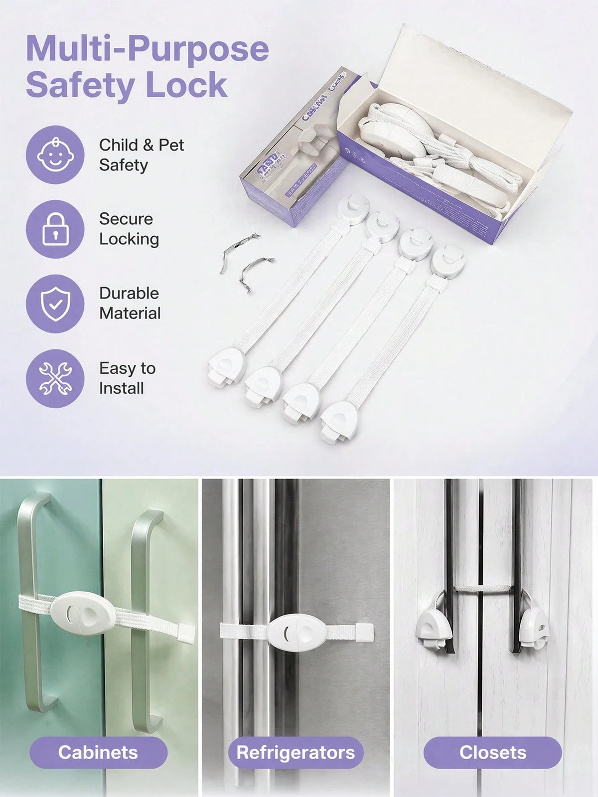 2/4pcs Baby Safety Protection Lock Cabinet Door Lock