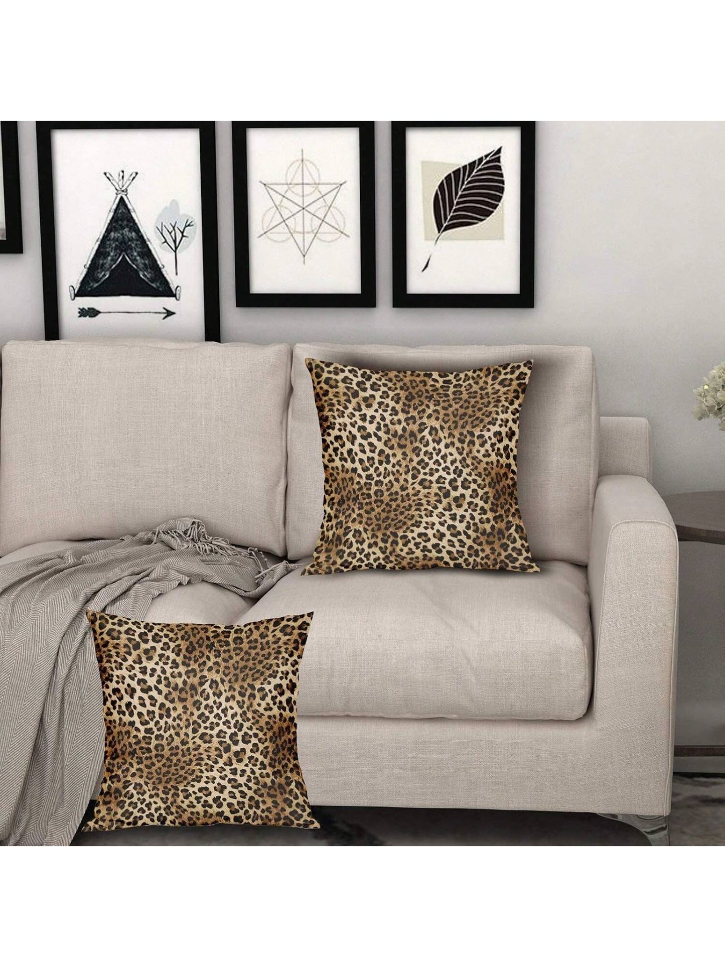 2/4pcs Leopard Print Pillow Covers, Soft Cheetah Pattern Pillow Shams, Decorative Throw Pillow Cases For Home Sofa, Bed, Couch, Single-Sided, Inserts Not Included