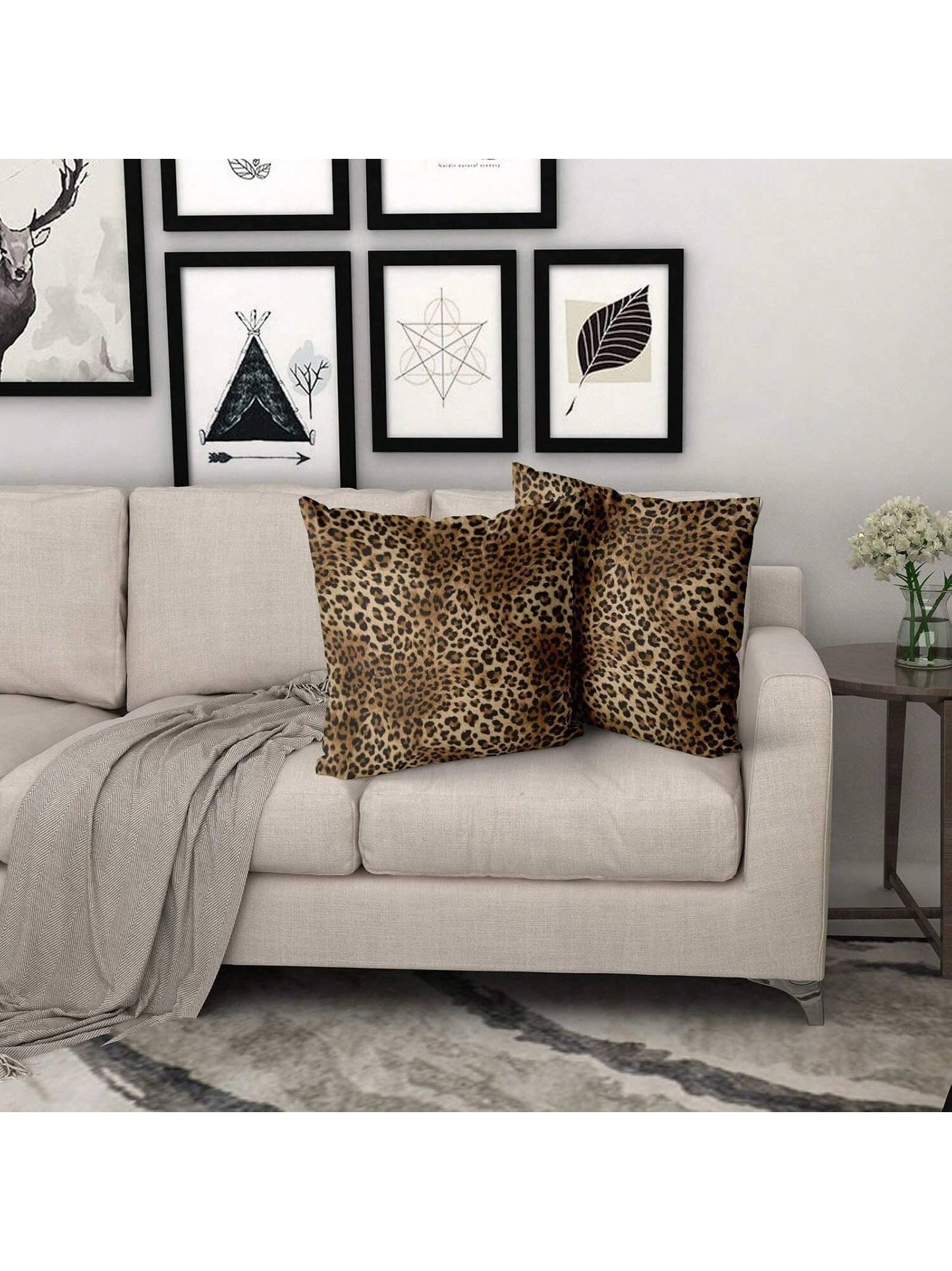 2/4pcs Leopard Print Pillow Covers, Soft Cheetah Pattern Pillow Shams, Decorative Throw Pillow Cases For Home Sofa, Bed, Couch, Single-Sided, Inserts Not Included