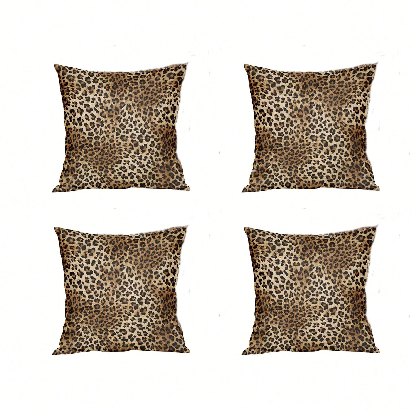 2/4pcs Leopard Print Pillow Covers, Soft Cheetah Pattern Pillow Shams, Decorative Throw Pillow Cases For Home Sofa, Bed, Couch, Single-Sided, Inserts Not Included