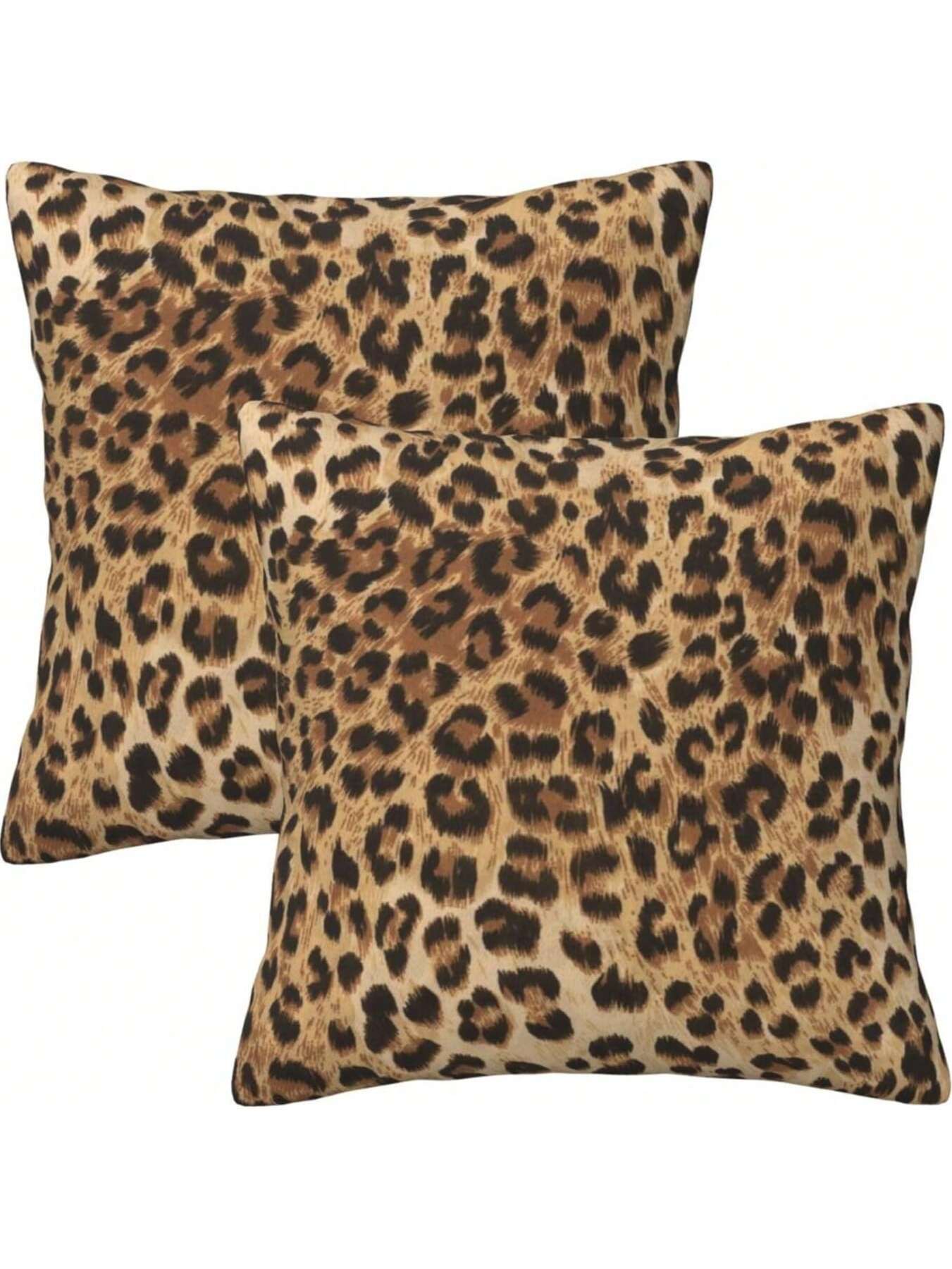 2/4pcs Leopard Print Pillow Covers, Soft Cheetah Pattern Pillow Shams, Decorative Throw Pillow Cases For Home Sofa, Bed, Couch, Single-Sided, Inserts Not Included