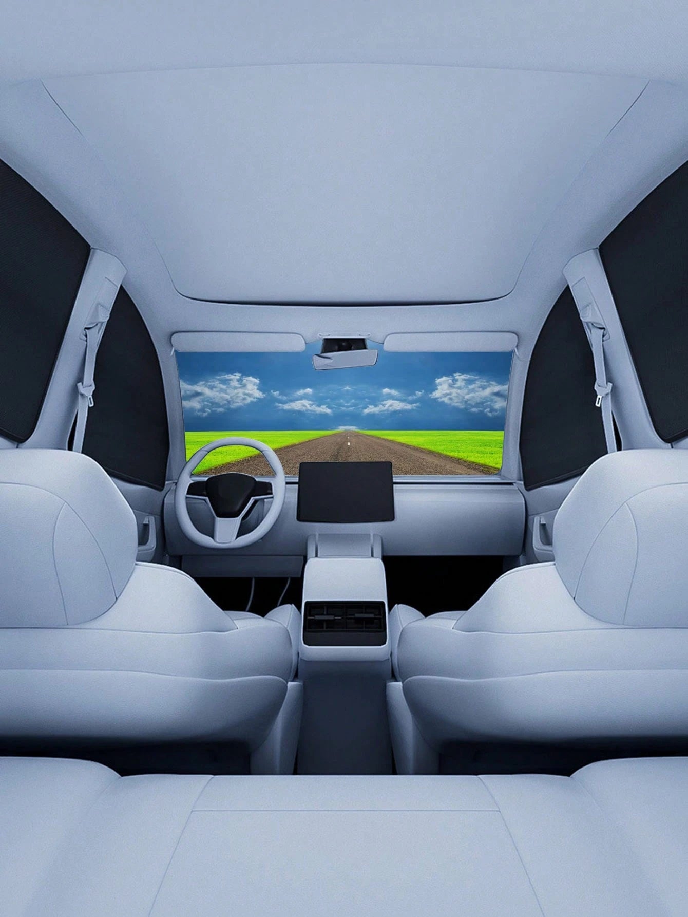 2/4Pcs Magnetic Car Window Sunshade Set, Foldable Side Window Sun Shade, Easy Install Privacy Cover, Light Blocking Sunshade For Front Rear Window, Fits Most Cars, Summer Car Accessories Gift